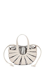 FWRD Renew Bottega Veneta The Shell Small Bag in White & Frost Gold, view 2, click to view large image.