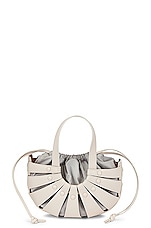 FWRD Renew Bottega Veneta The Shell Small Bag in White & Frost Gold, view 3, click to view large image.