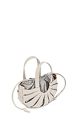 FWRD Renew Bottega Veneta The Shell Small Bag in White & Frost Gold, view 4, click to view large image.
