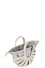 FWRD Renew Bottega Veneta The Shell Small Bag in White & Frost Gold, view 5, click to view large image.