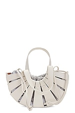 FWRD Renew Bottega Veneta The Shell Small Bag in White & Frost Gold, view 7, click to view large image.