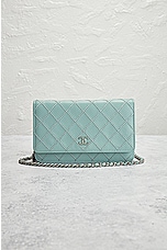 FWRD Renew Chanel Quilted Wallet on Chain Bag in Mint, view 2, click to view large image.