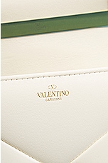 FWRD Renew Valentino Garavani Mini One Stud Top Handle Bag in Ivory, view 5, click to view large image.