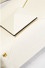FWRD Renew Valentino Garavani Mini One Stud Top Handle Bag in Ivory, view 7, click to view large image.