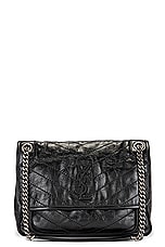 FWRD Renew Saint Laurent Medium Niki Chain Bag in Black, view 1, click to view large image.