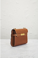 FWRD Renew Saint Laurent Mini Manhattan Crossbody Bag in Brick, view 4, click to view large image.