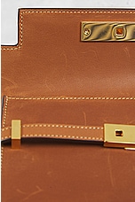 FWRD Renew Saint Laurent Mini Manhattan Crossbody Bag in Brick, view 7, click to view large image.