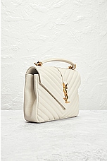 FWRD Renew Saint Laurent Medium College Chain Bag in Blanc Vintage, view 4, click to view large image.