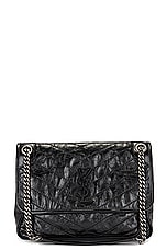 FWRD Renew Saint Laurent Medium Niki Chain Bag in Black, view 1, click to view large image.