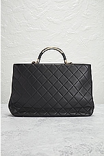 FWRD Renew Chanel Quilted 2 Way Handbag in Black, view 3, click to view large image.