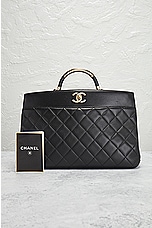 FWRD Renew Chanel Quilted 2 Way Handbag in Black, view 7, click to view large image.