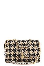 FWRD Renew Chanel Houndstooth Chain Shoulder Bag in Beige, view 1, click to view large image.