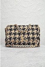 FWRD Renew Chanel Houndstooth Chain Shoulder Bag in Beige, view 2, click to view large image.