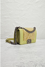 FWRD Renew Chanel Mini Boy Chain Shoulder Bag in Green, view 4, click to view large image.