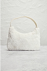 FWRD Renew Prada Sherpa Shoulder Bag in White, view 3, click to view large image.