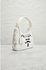 FWRD Renew Prada Sherpa Shoulder Bag in White, view 4, click to view large image.