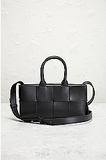 FWRD Renew Bottega Veneta Mini East West Arco Tote Bag in Black & Gold, view 2, click to view large image.