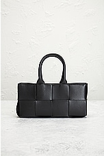 FWRD Renew Bottega Veneta Mini East West Arco Tote Bag in Black & Gold, view 3, click to view large image.