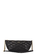 FWRD Renew Saint Laurent Gaby Zipped Shoulder Bag in Nero, view 1, click to view large image.