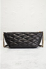 FWRD Renew Saint Laurent Gaby Zipped Shoulder Bag in Nero, view 3, click to view large image.