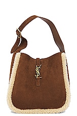 FWRD Renew Saint Laurent Small Le 5 A 7 Hobo Bag in Dark Sigaro & Natural Beige, view 1, click to view large image.