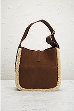 FWRD Renew Saint Laurent Small Le 5 A 7 Hobo Bag in Dark Sigaro & Natural Beige, view 3, click to view large image.