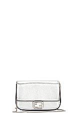 FWRD Renew Fendi Nano Baguette Charm Shoulder Bag in Silver, view 1, click to view large image.