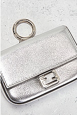 FWRD Renew Fendi Nano Baguette Charm Shoulder Bag in Silver, view 5, click to view large image.