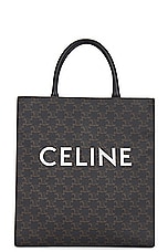 FWRD Renew Celine Vertical Cabas Tote Bag in Brown, view 1, click to view large image.