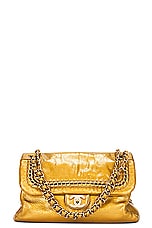 FWRD Renew Chanel Patent Leather Chain Shoulder Bag in Gold, view 1, click to view large image.