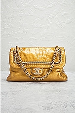FWRD Renew Chanel Patent Leather Chain Shoulder Bag in Gold, view 2, click to view large image.