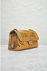 FWRD Renew Chanel Patent Leather Chain Shoulder Bag in Gold, view 4, click to view large image.