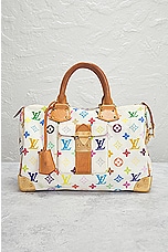 FWRD Renew Louis Vuitton Speedy 30 Handbag in Multi White, view 2, click to view large image.