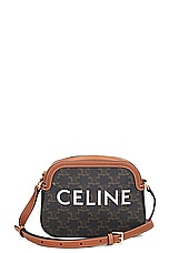 FWRD Renew Celine Triomphe Shoulder Bag in Brown, view 1, click to view large image.