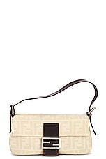 FWRD Renew Fendi Zucca Mama Shoulder Bag in Cream, view 1, click to view large image.