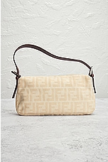 FWRD Renew Fendi Zucca Mama Shoulder Bag in Cream, view 3, click to view large image.