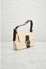 FWRD Renew Fendi Zucca Mama Shoulder Bag in Cream, view 4, click to view large image.