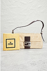 FWRD Renew Fendi Zucca Mama Shoulder Bag in Cream, view 9, click to view large image.