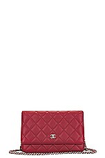 FWRD Renew Chanel Quilted Caviar Wallet On Chain Bag in Red, view 1, click to view large image.