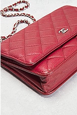 FWRD Renew Chanel Quilted Caviar Wallet On Chain Bag in Red, view 6, click to view large image.