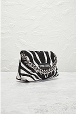 FWRD Renew TOM FORD Zebra Print Label Mini Chain Bag in Black & White, view 4, click to view large image.