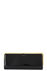 FWRD Renew Saint Laurent New Minaudiere Charniere Clutch in Noir, view 1, click to view large image.