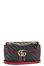 FWRD Renew Gucci GG Marmont Shoulder Bag in Black, view 1, click to view large image.