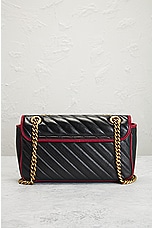FWRD Renew Gucci GG Marmont Shoulder Bag in Black, view 3, click to view large image.