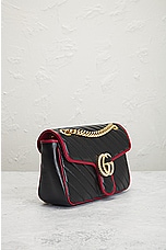 FWRD Renew Gucci GG Marmont Shoulder Bag in Black, view 4, click to view large image.