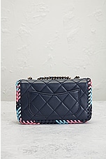 FWRD Renew Chanel Matelasse Turnlock Chain Shoulder Bag in Navy, view 3, click to view large image.