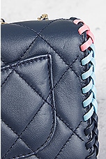 FWRD Renew Chanel Matelasse Turnlock Chain Shoulder Bag in Navy, view 7, click to view large image.