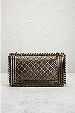 FWRD Renew Chanel Quilted Leather Boy Shoulder Bag in Gold, view 3, click to view large image.