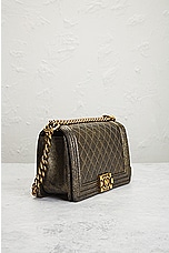 FWRD Renew Chanel Quilted Leather Boy Shoulder Bag in Gold, view 4, click to view large image.
