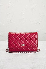 FWRD Renew Chanel Matelasse Caviar Wallet On Chain Bag in Red, view 2, click to view large image.